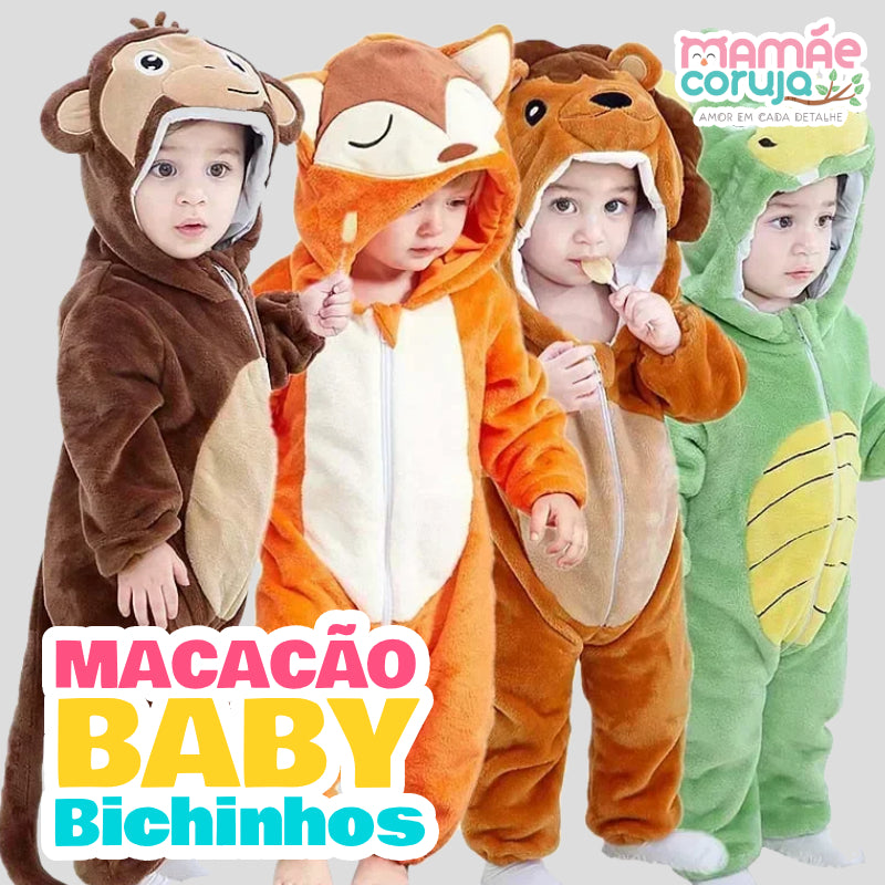 Macacão Baby Bichinhos Infantil 0-4 Anos