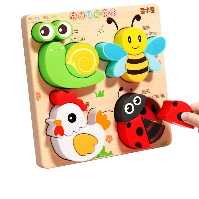 Quebra-Cabeça Montessori de Madeira